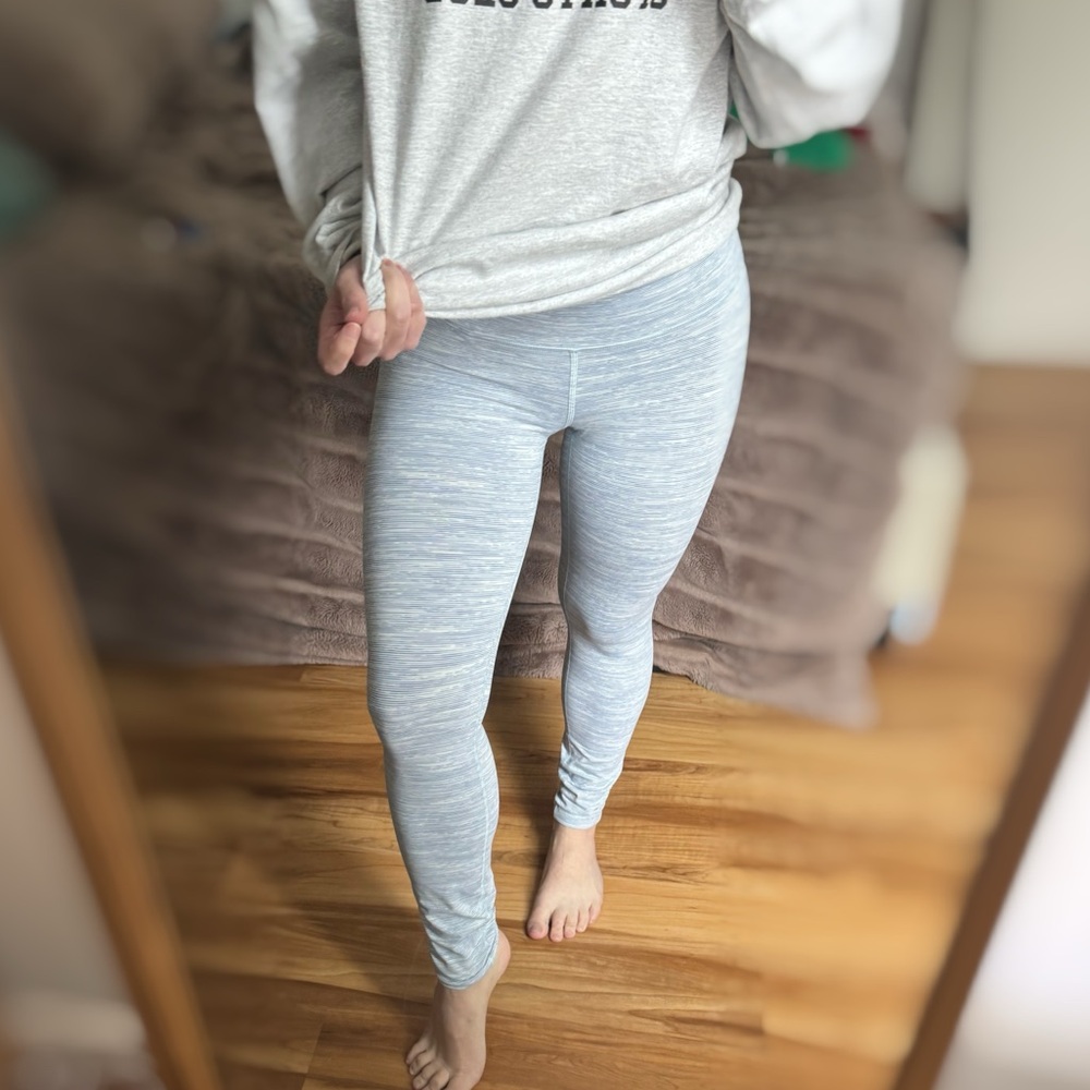 Lululemon Wunder Under High-Rise Legging wee are from space blue chambray stripe - Picture 2 of 6